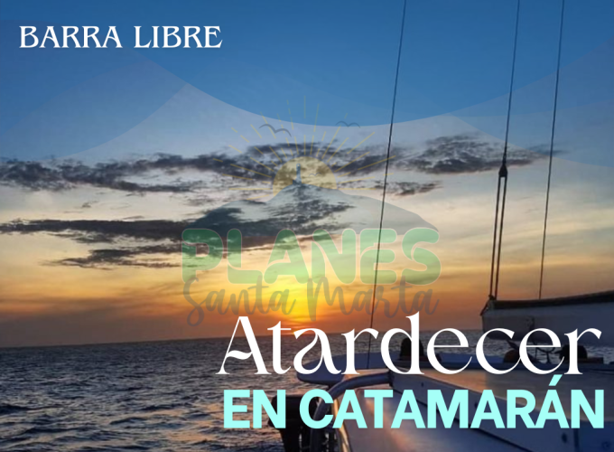 Atardecer en Catamaran Santa Marta con Barra Libre